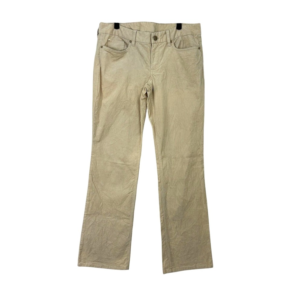 New J Crew Favorite Fit Womens 32R Pants Cream‎ Corduroy Straight Leg Comfort E1